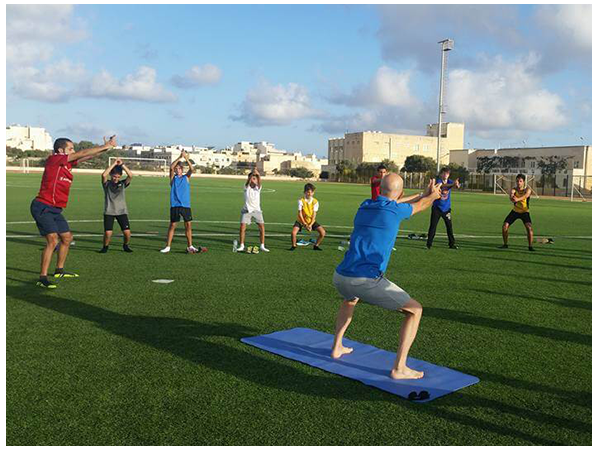 Yoga session at Savio College